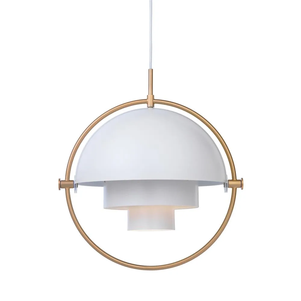 Multi-Lite taklampa, mässing-vit GUBI