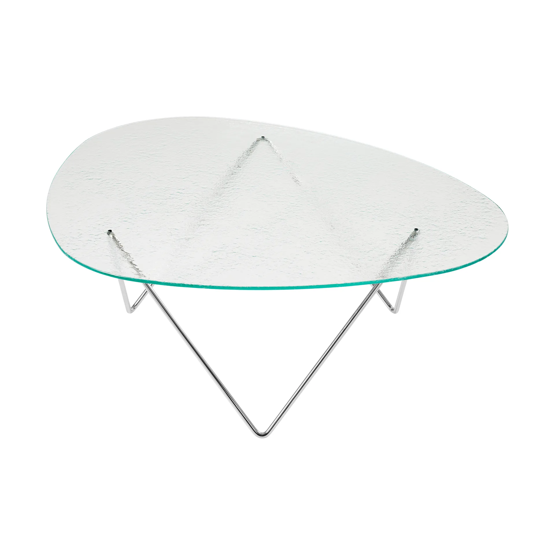 Pedrera soffbord, Krom-strukturglas transparent GUBI