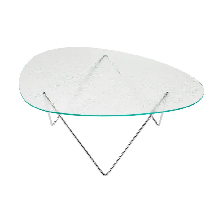 Pedrera soffbord - Krom-strukturglas transparent - GUBI