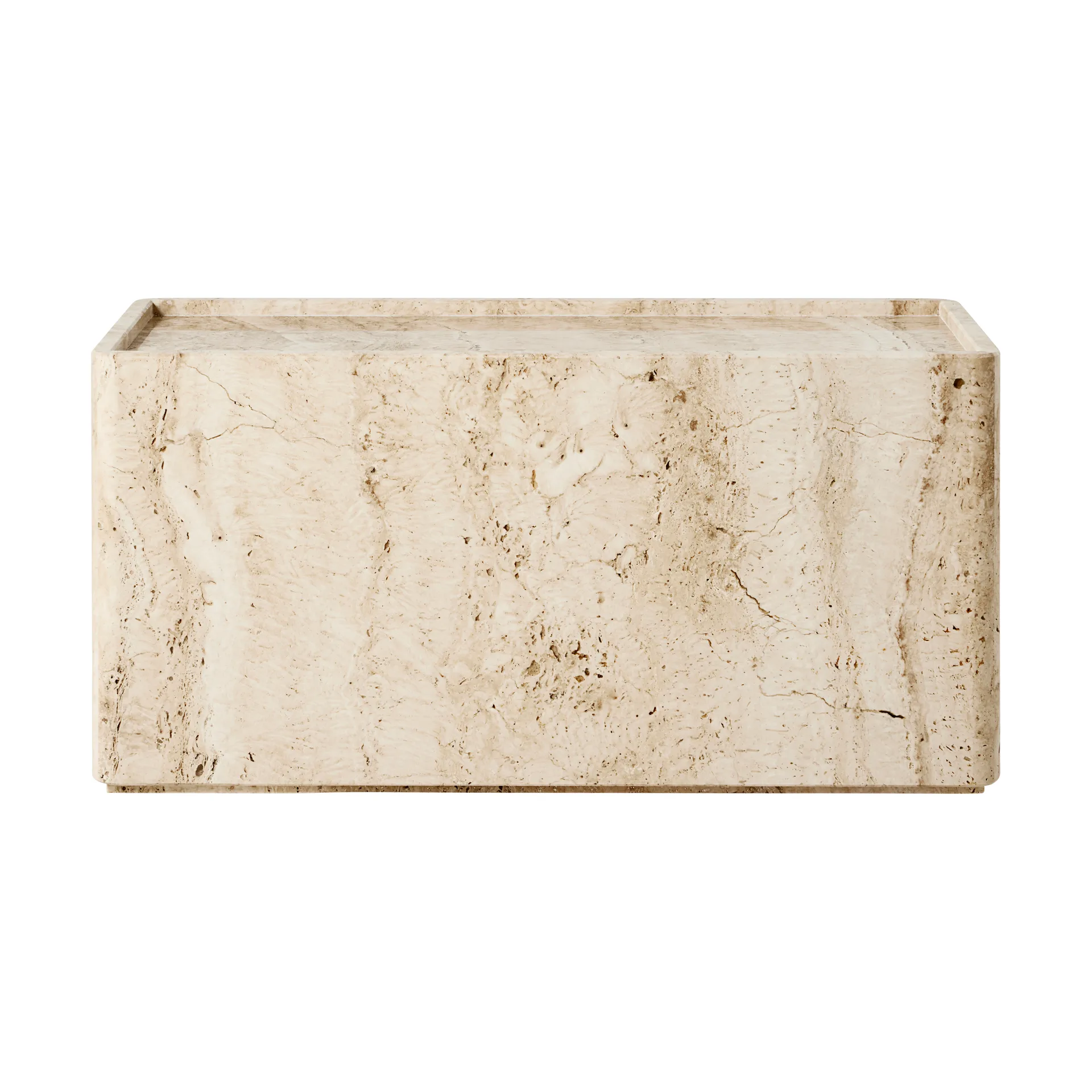 Pietra sidobord 30x80x40 cm, Neutral white travertine GUBI