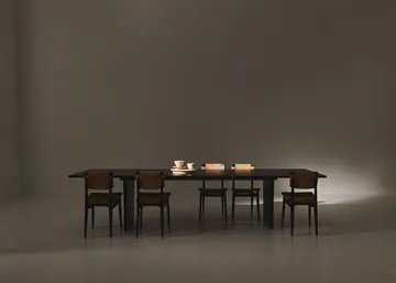 Private matbord 100x320 cm - Brun-svartbetsad ek - GUBI