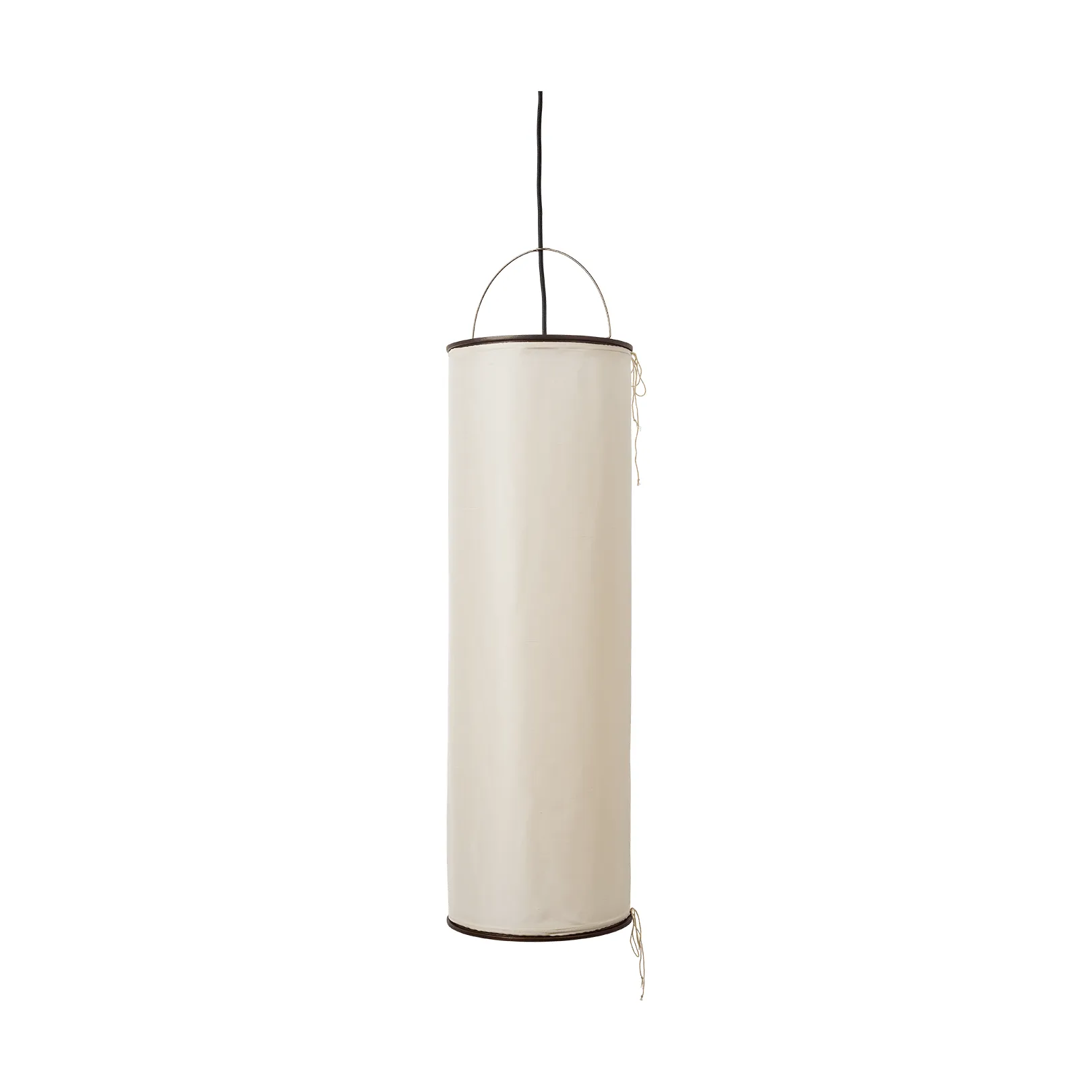 Silk Lantern pendel, Natural white silk-semi matt svart GUBI