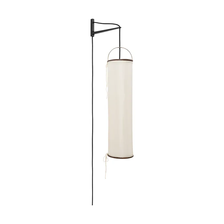 Silk Lantern vägglampa - Natural white silk-semi matt svart - GUBI