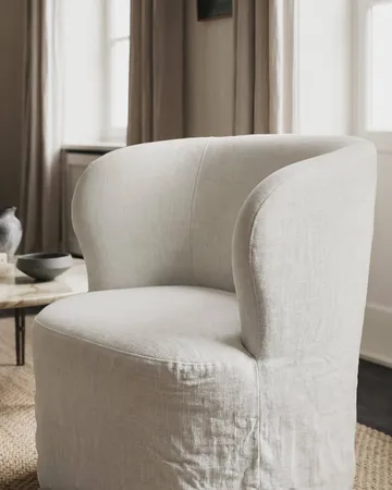 Stay Slipcover loungestol - Linen Natural 0023, large - GUBI