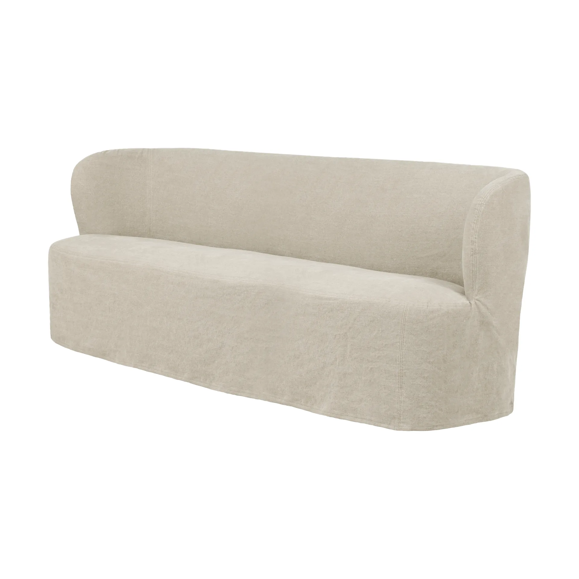 Stay Slipcover soffa, Linen Natural 0023, 190x70 cm, 2,5-sits GUBI