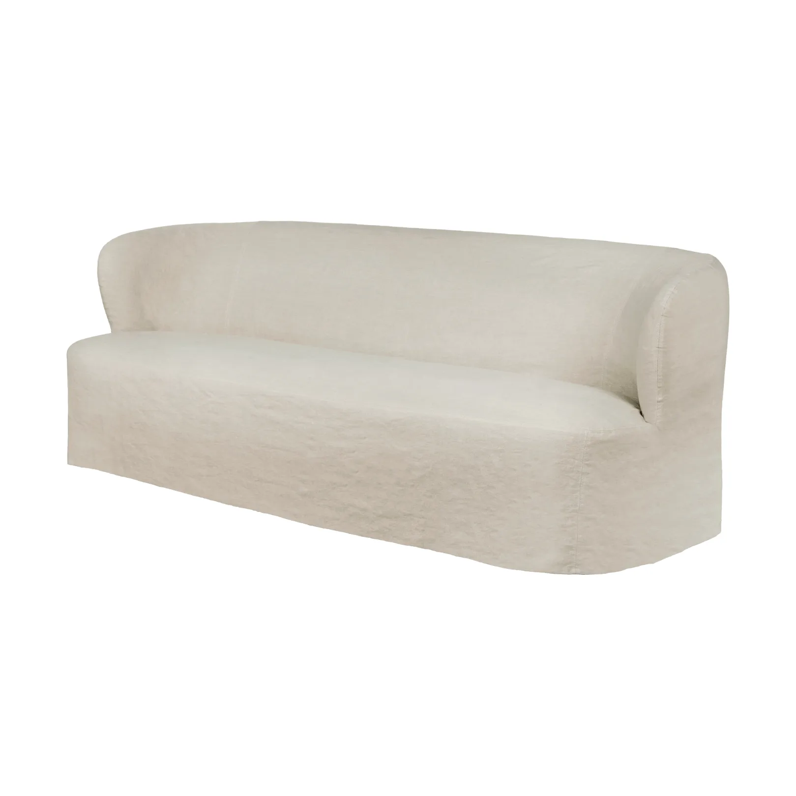 Stay Slipcover soffa, Linen Natural 0023, 220x95 cm, 3-sits GUBI