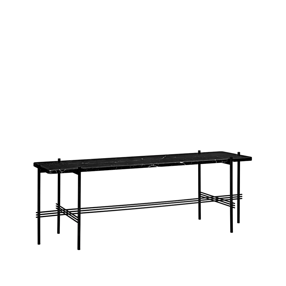 TS Console 1 konsolbord, marmor svart, svartlackat stativ GUBI