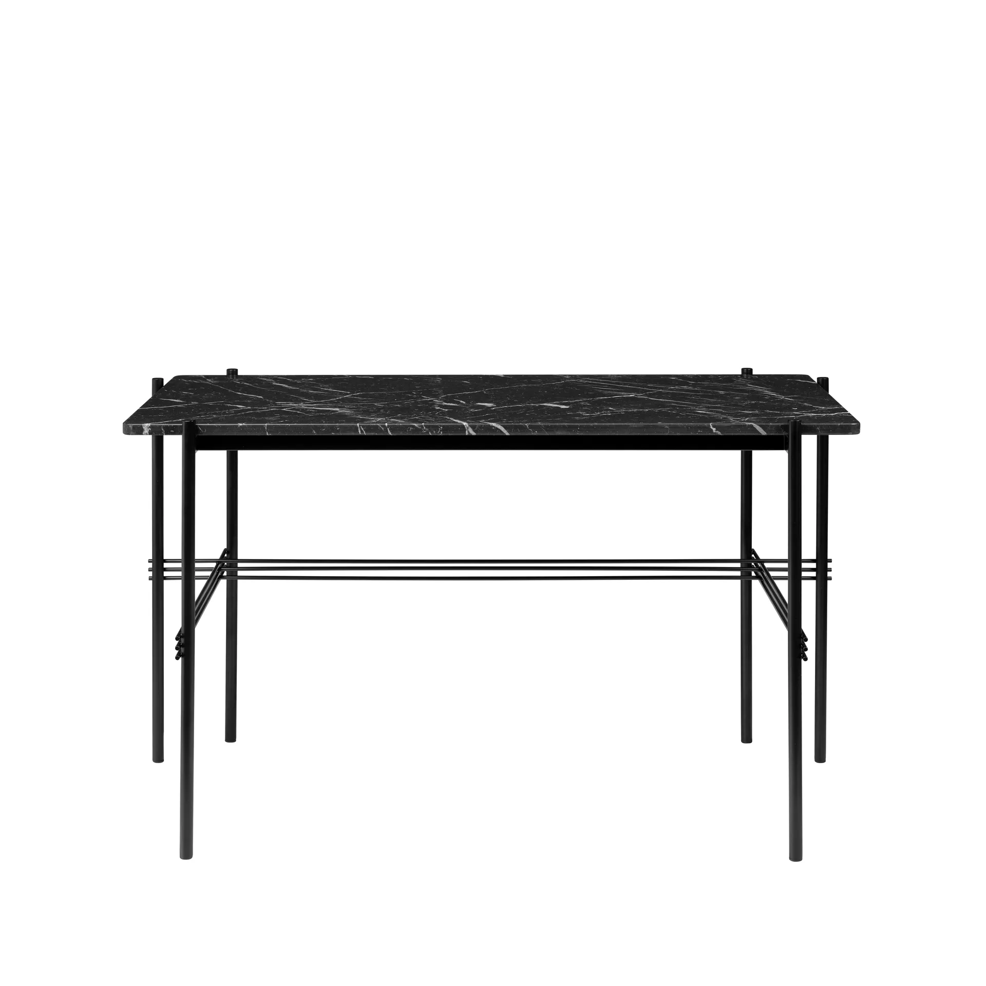 TS Desk skrivbord, marble black, svartlackerat stål GUBI