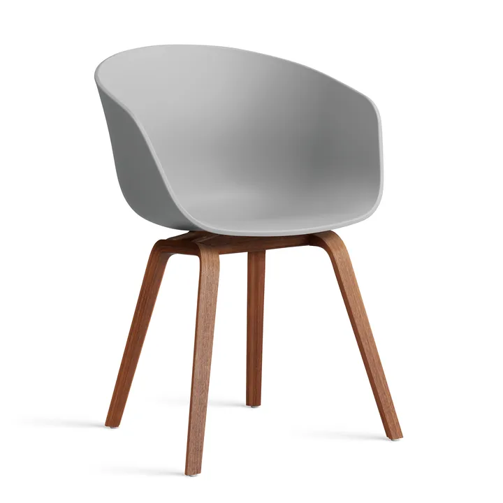 About a Chair 22 2.0 stol - Concrete grey-lackerat valnötsstativ - HAY