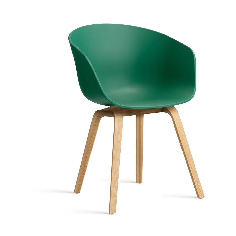 About a Chair 22 stol, Teal green-lackerat ekstativ HAY