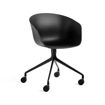 About a Chair 24 kontorsstol - Black, svart stativ med hjul - HAY