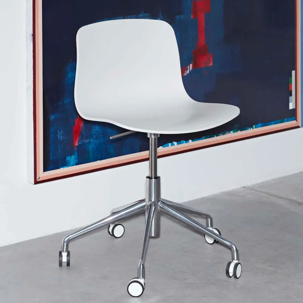 About a Chair 50 kontorsstol, Black, svart stativ med hjul HAY