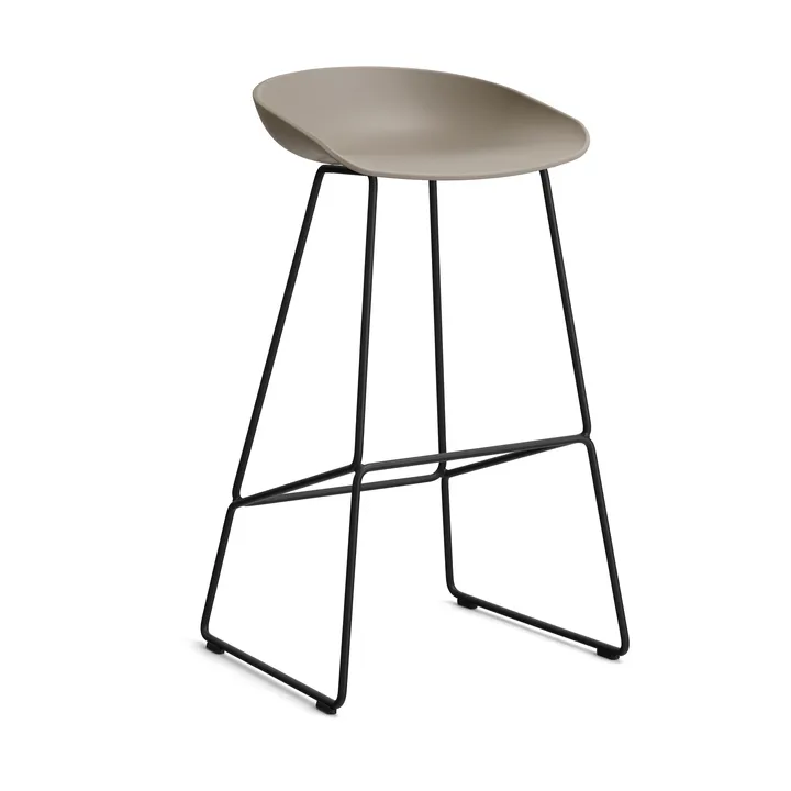 About a Stool 38 High barstol 2.0 - Khaki-svart stålstativ - HAY
