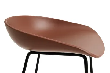 About a Stool 38 Low barstol 2.0 - Soft brick-svart stålstativ - HAY