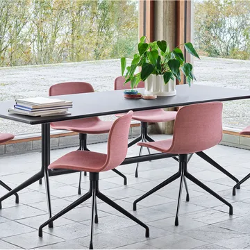 About a Table 10 matbord - Black linoleum-160x80 cm-svart stativ - HAY