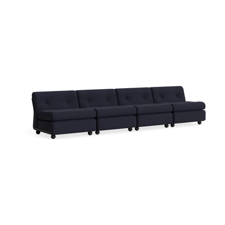 Amanta soffmodul - Anthracite shell-turf blue red mélange, 4-sits - HAY