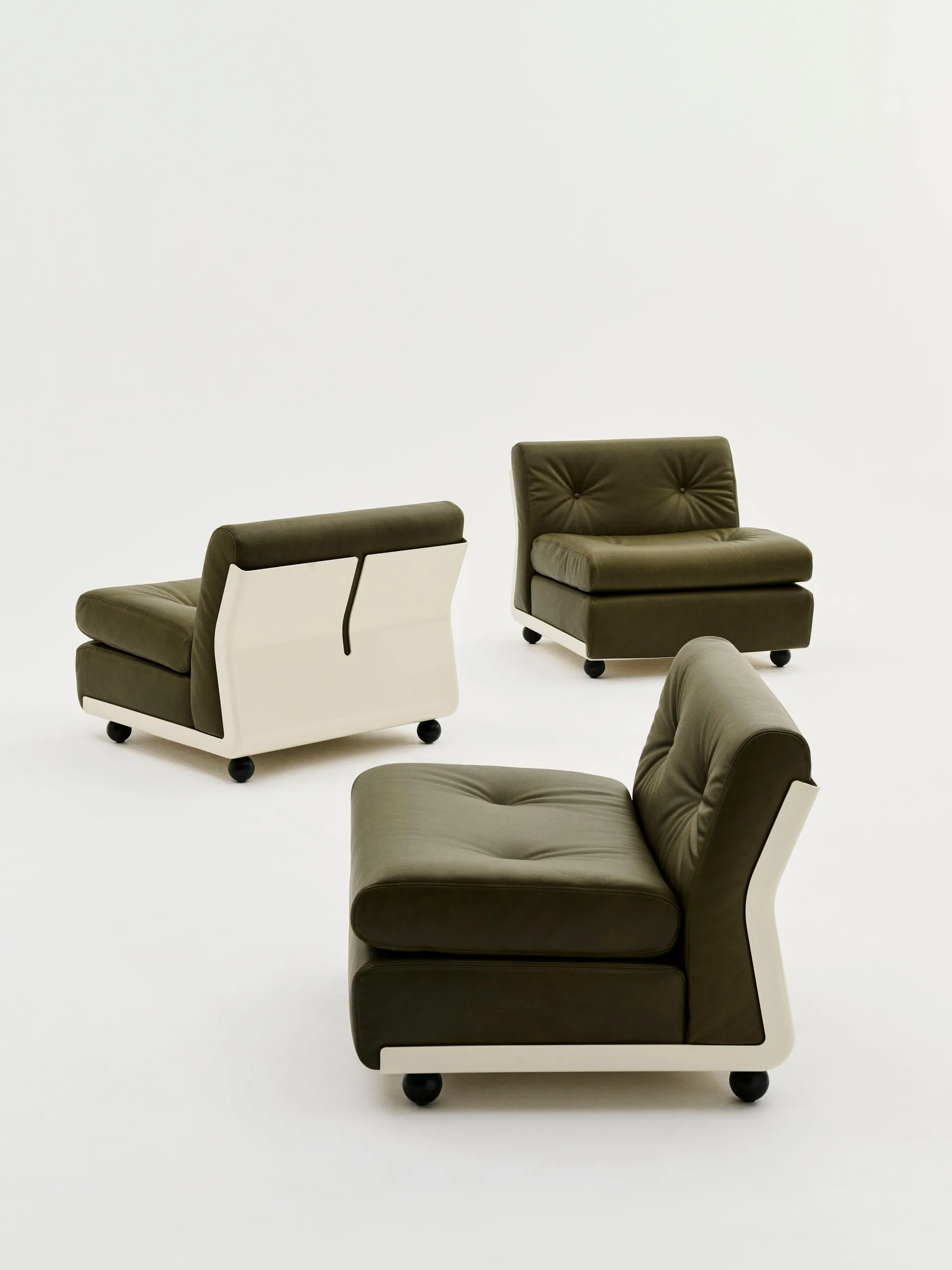 Amanta soffmodul, Cream beige-sense forest, 1-sits/fåtölj HAY
