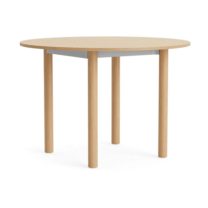 Annex Round matbord - Oxiderad aluminium-lackerad ek, Ø110 cm - HAY