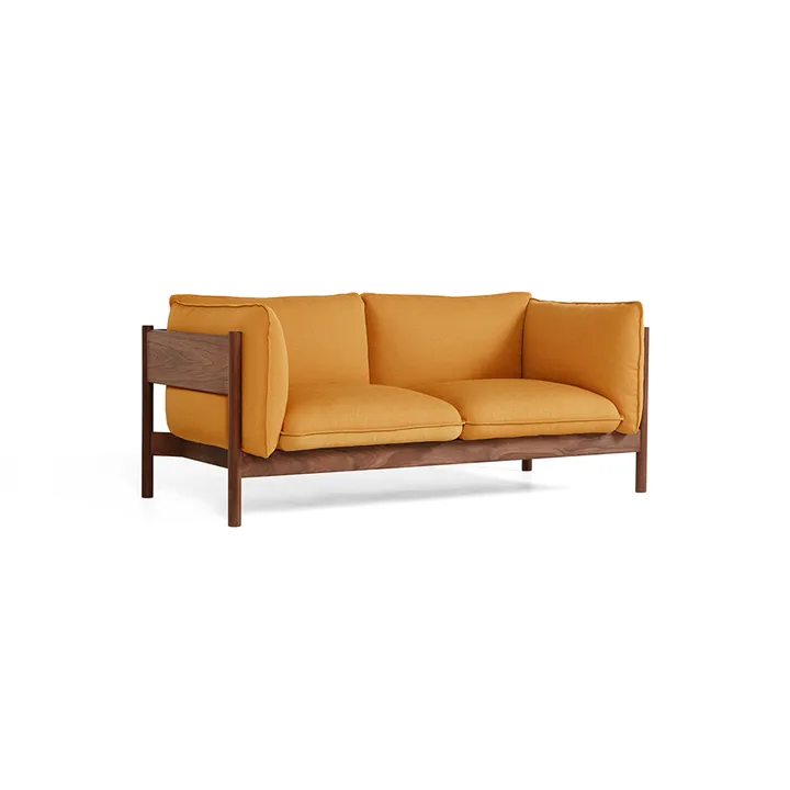 Arbour ECO 2-sits Soffa - Tyg vidar 472 mustard, vaxoljat valnöt - HAY