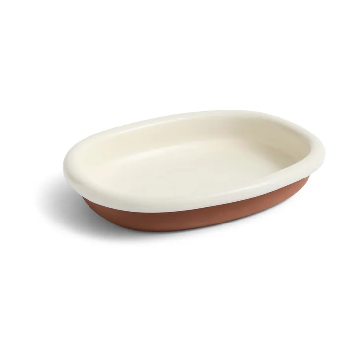 Barro ovalt serveringsfat - Off-white, large 27x36 cm - HAY