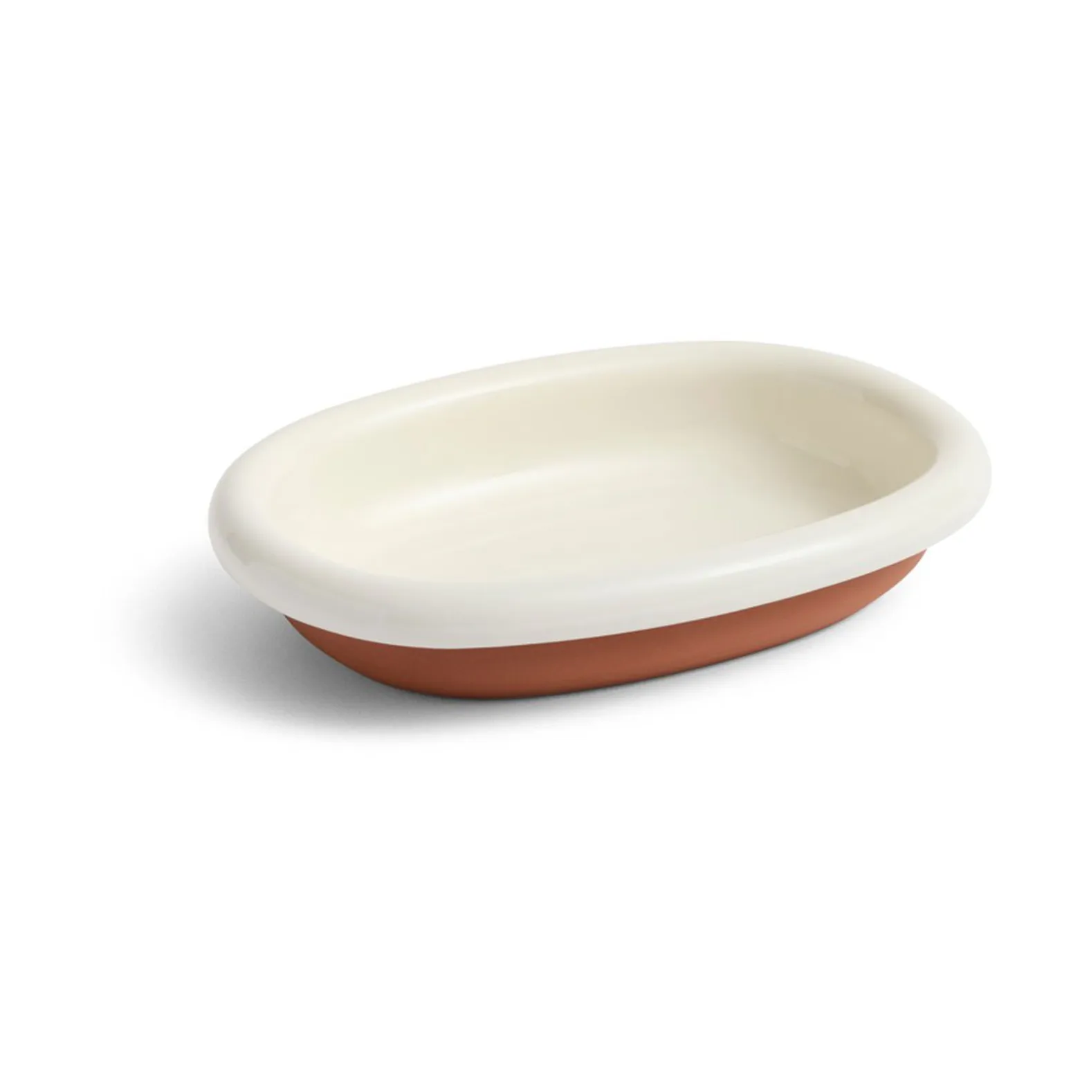 Barro ovalt serveringsfat, Off-white, small 20x27,5 cm HAY