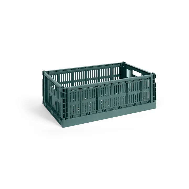 Colour Crate L 34,5x53 cm - Dark green - HAY