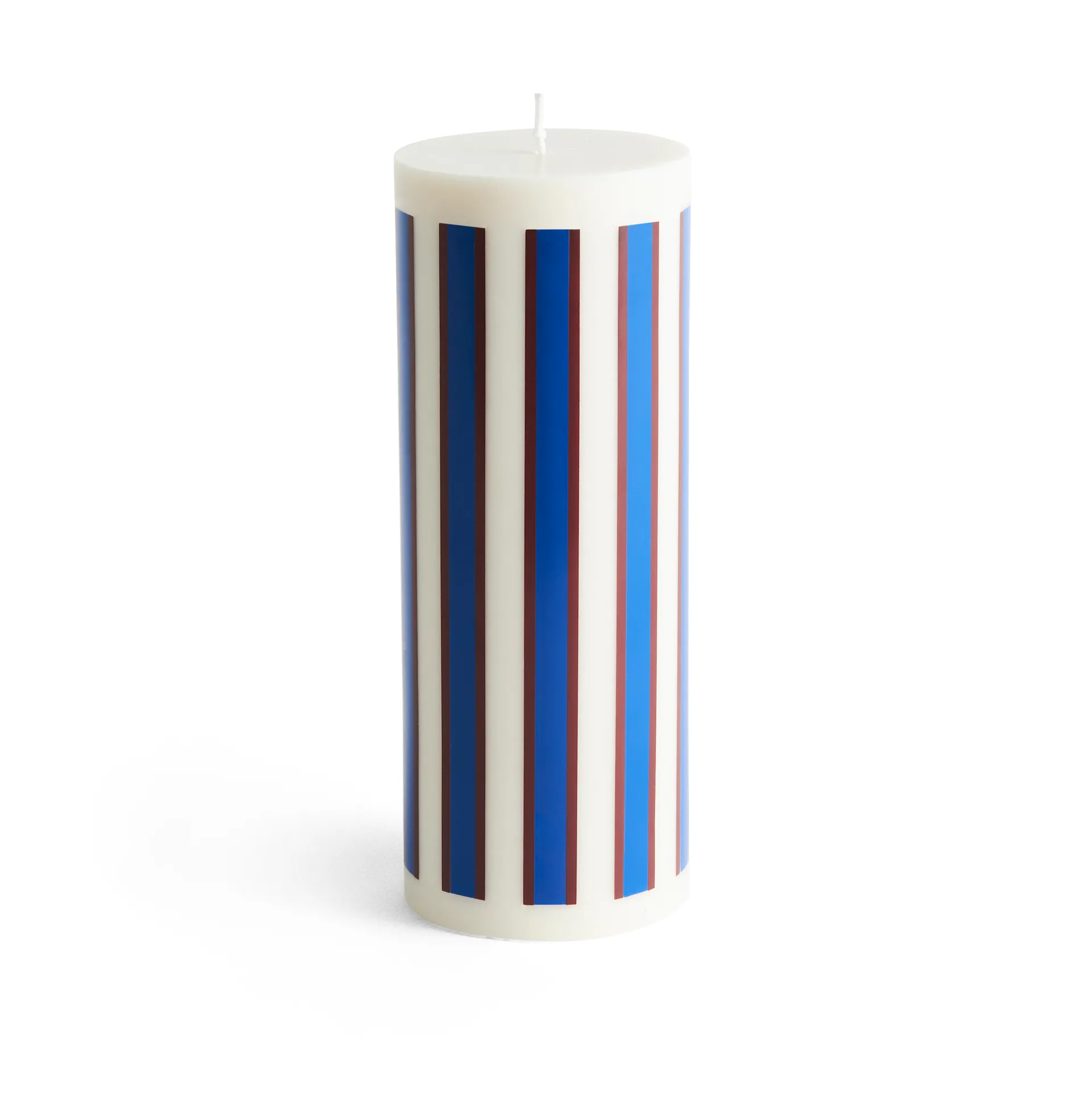 Column Candle blockljus large 25 cm, Off white-brown-blue HAY