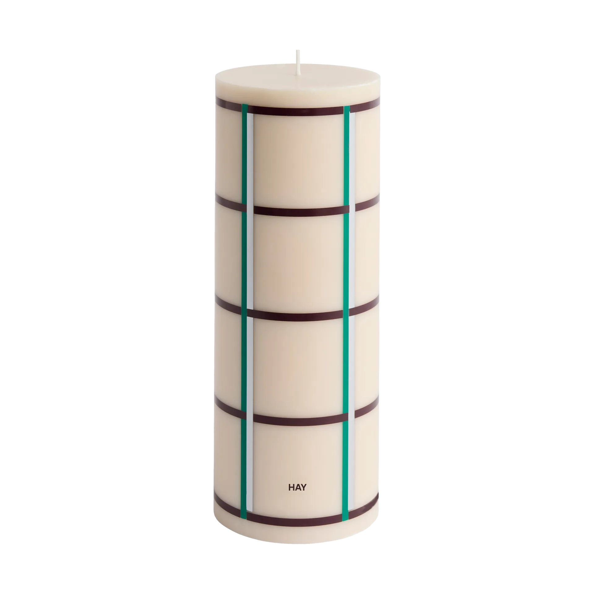 Column Candle blockljus large 25 cm, Off white-green bordeaux-silver HAY