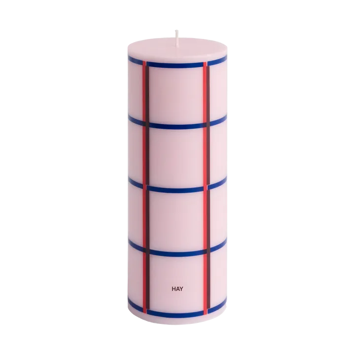 Column Candle blockljus medium 20 cm - Light pink-red-bordeaux-dark blue - HAY