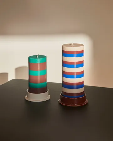 Column Candle blockljus small 15 cm - Green-brown - HAY
