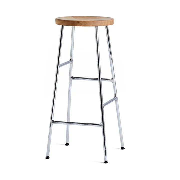 Cornet barpall 75 cm - Oiled oak-chrome - HAY