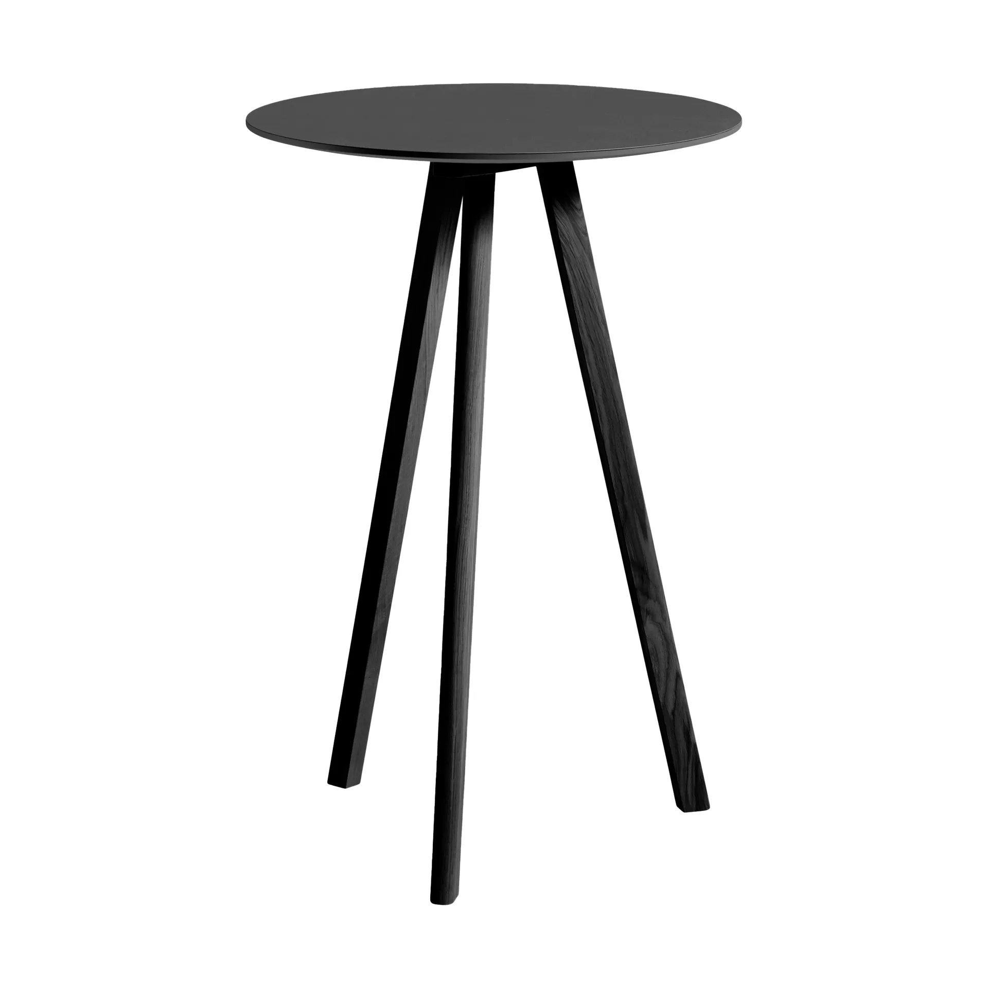 CPH20 2.0 barbord Ø70 cm, Black linoleum-lacquered oak HAY