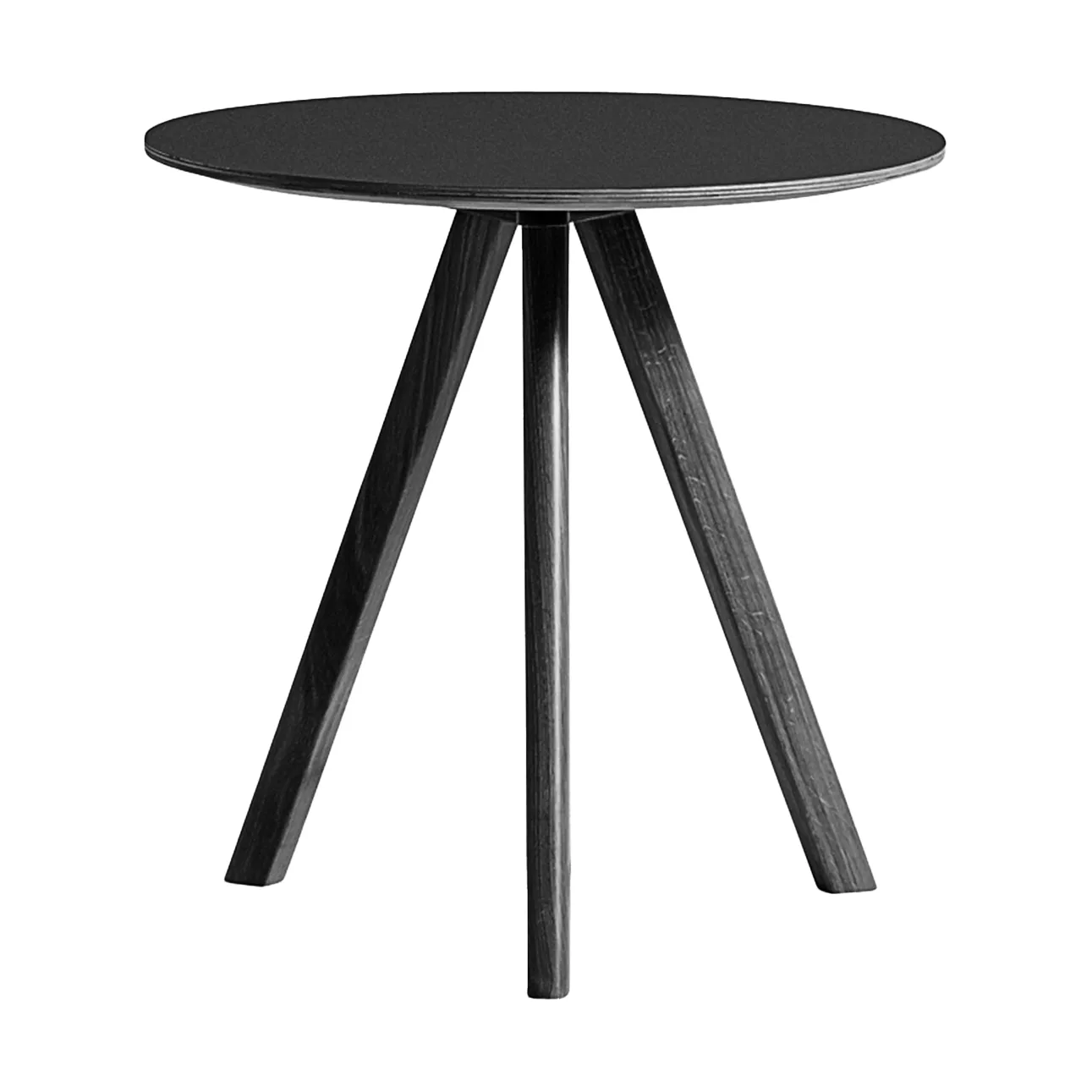 CPH20 2.0 soffbord Ø50 cm, Black linoleum-lacquered oak HAY