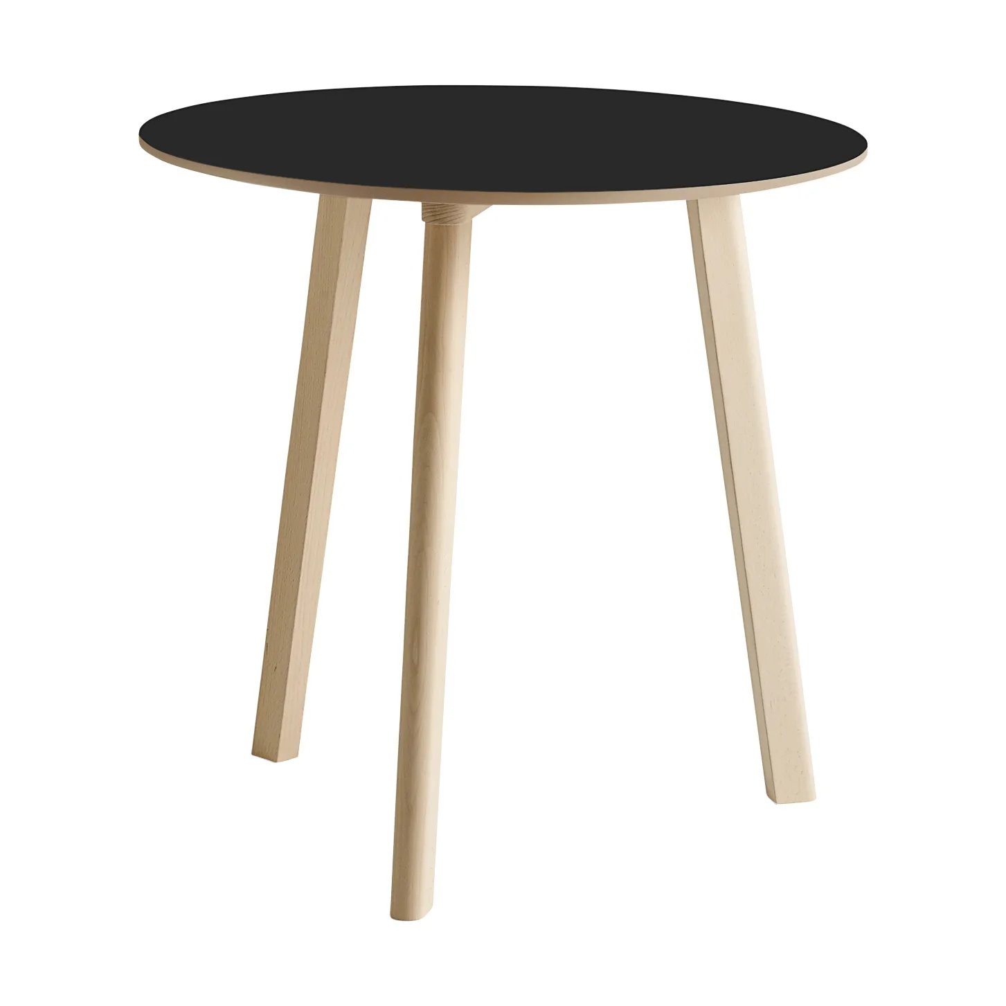 CPH220 Deux 2.0 bord Ø75 cm, Black laminate-untreated beech HAY