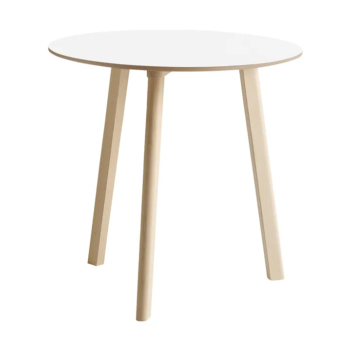 CPH220 Deux 2.0 bord Ø75 cm - Pearl white-untreated beech - HAY