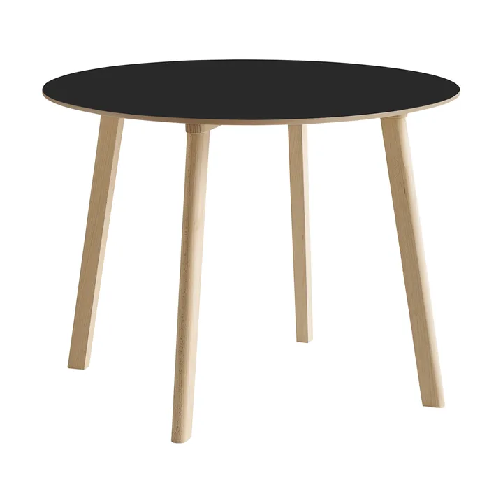 CPH220 Deux 2.0 bord Ø98 cm - Black laminate-untreated beech - HAY