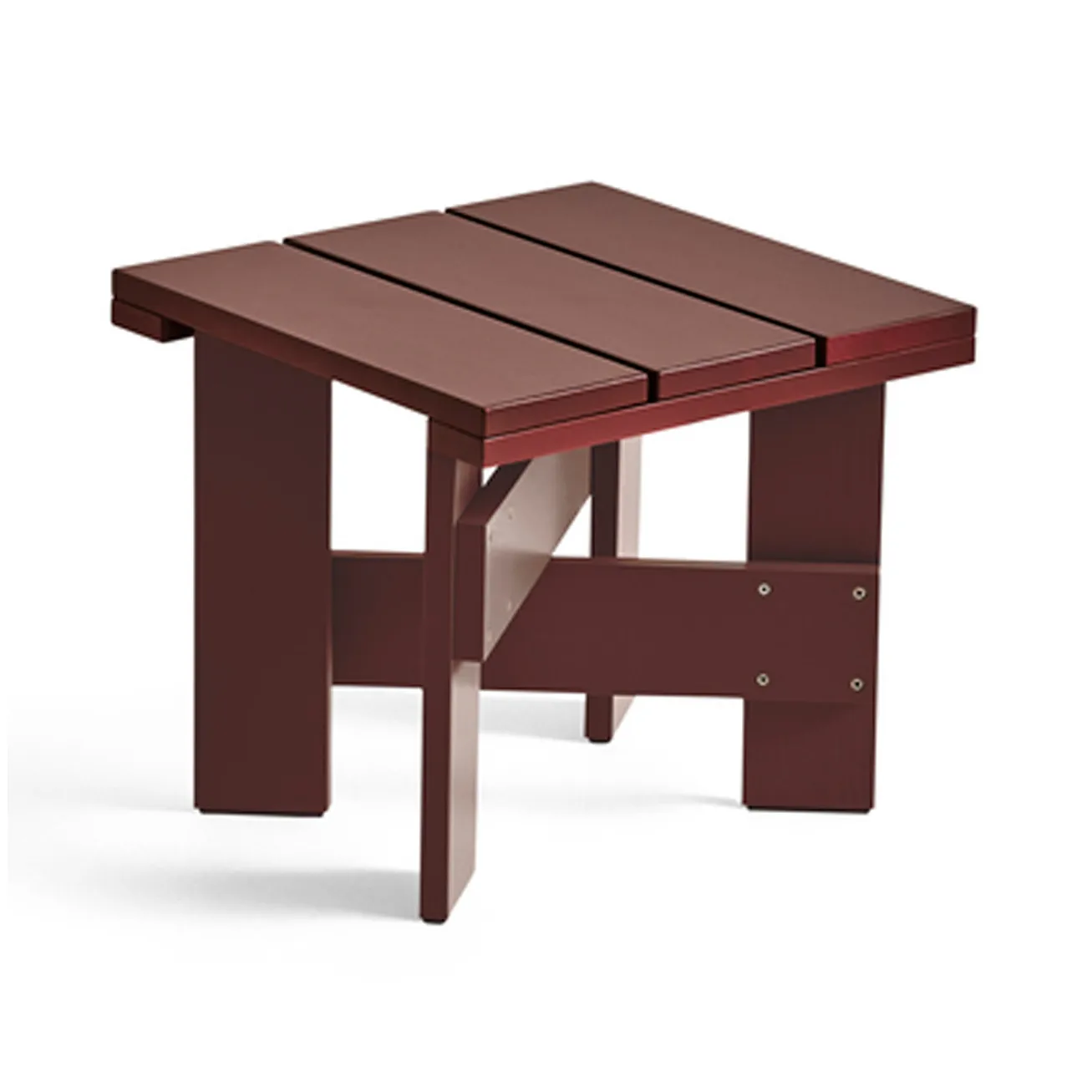 Crate Low Table bord 45x45x40 cm lackad furu, Iron red HAY