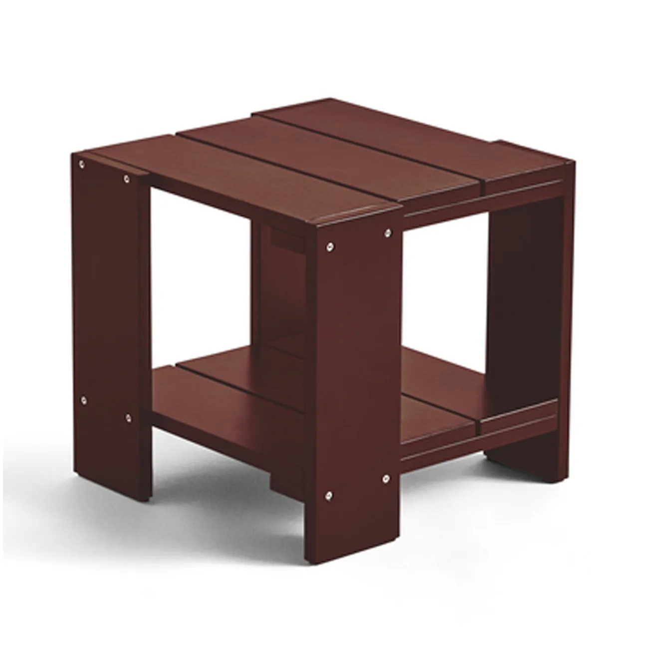 Crate Side Table bord 49,5x49,5x45 cm lackad furu, Iron red HAY