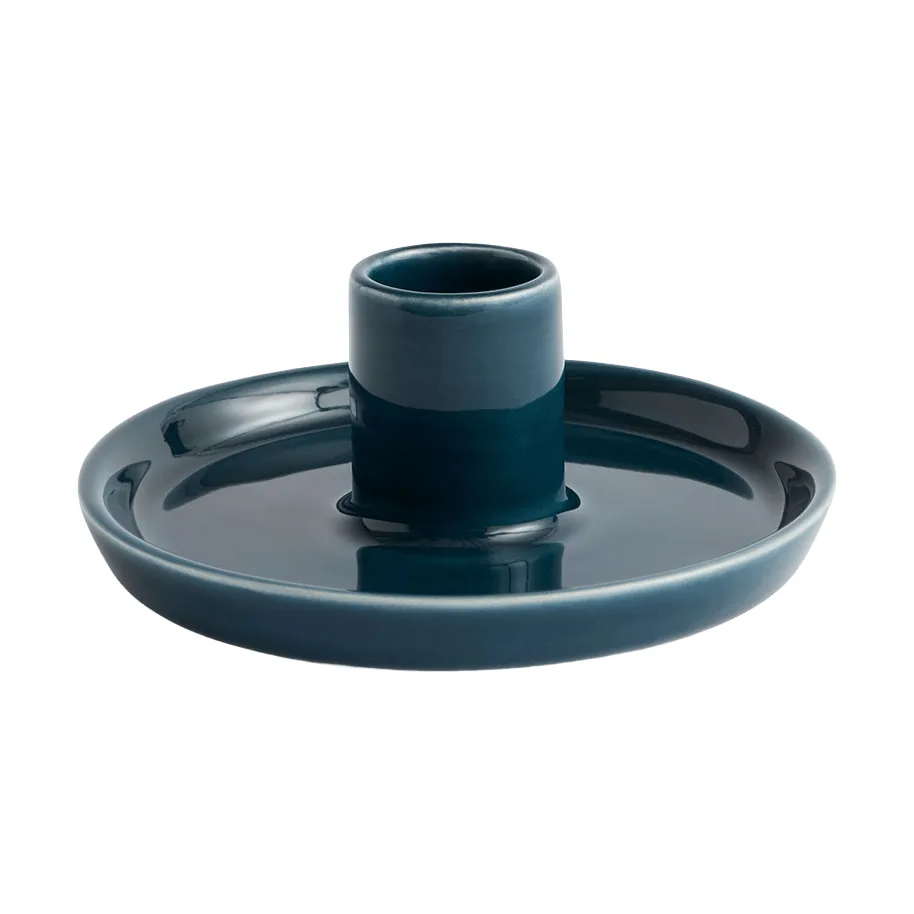 Disc ljusstake, Dark teal, small, Ø10x4,8 cm HAY
