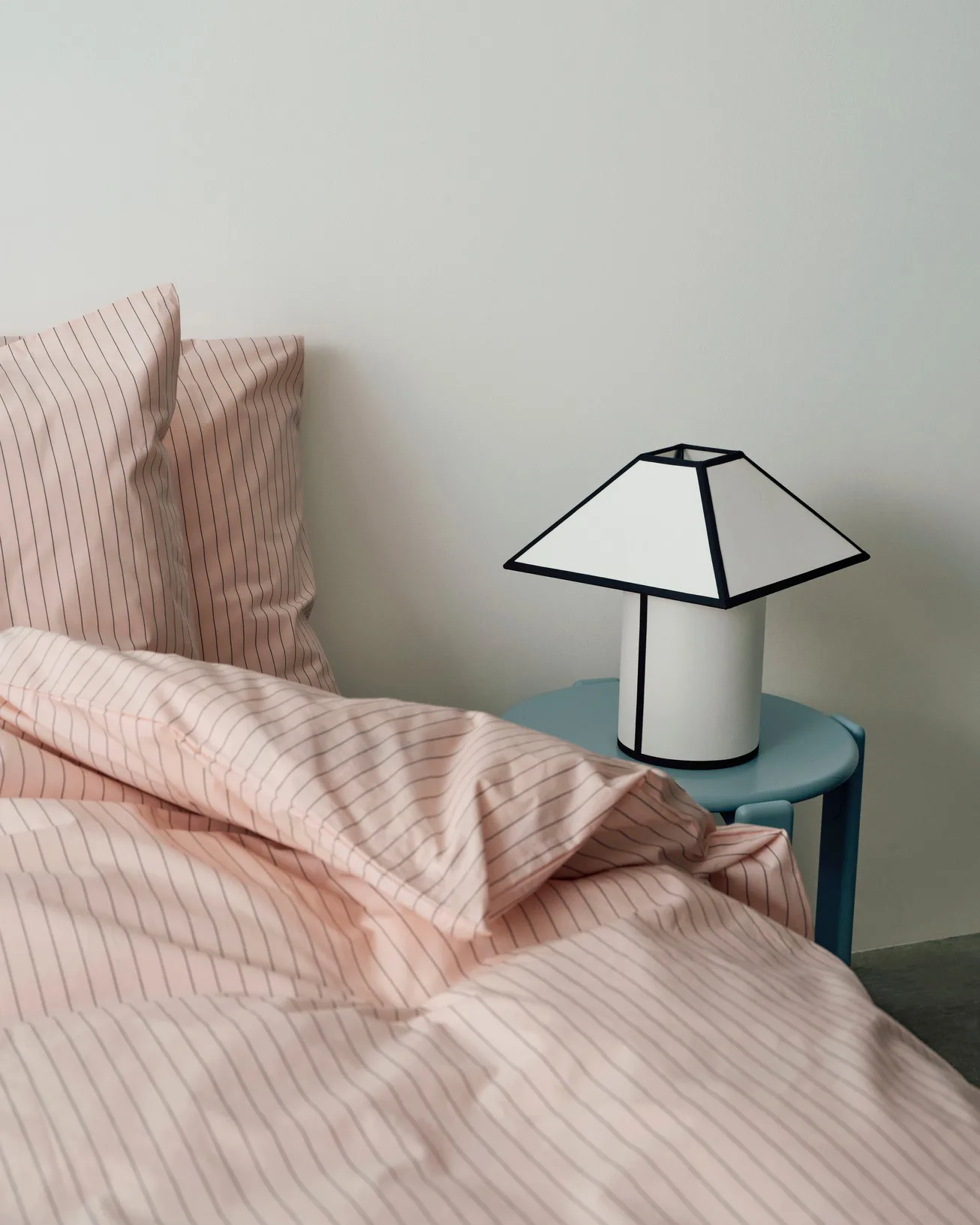 Fineline påslakan 150x210 cm, Soft pink HAY
