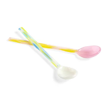 Flat glassked 2-pack - Light pink-white - HAY