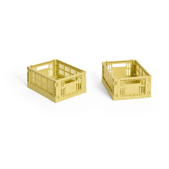 HAY Colour Crate Mini 13x17 cm 2-pack - Dusty yellow - HAY