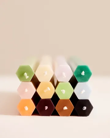 Hexagon Candle ljus mix 4-pack - Dark - HAY