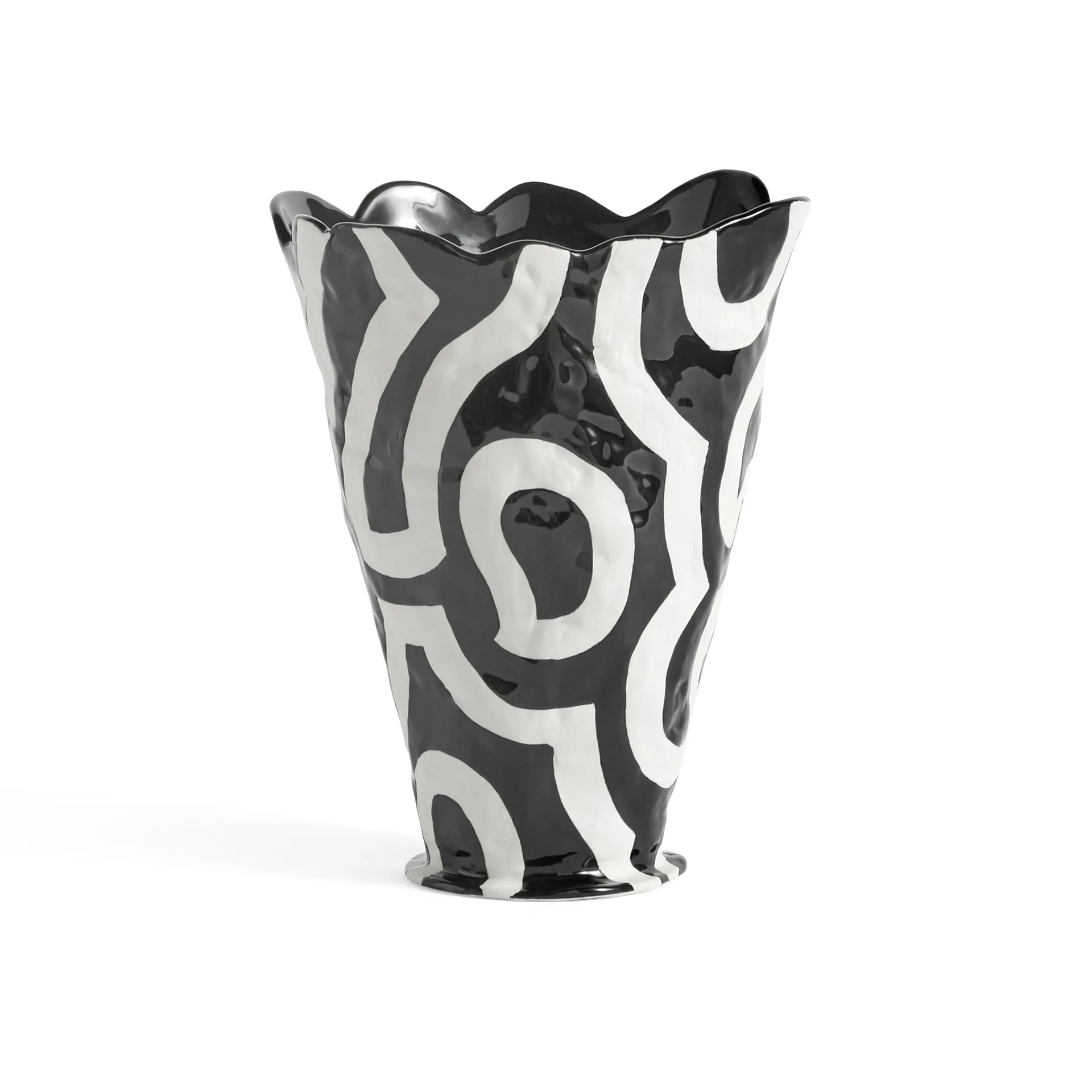Jessica Hans Shadow vas 25 cm, Svart-vit HAY