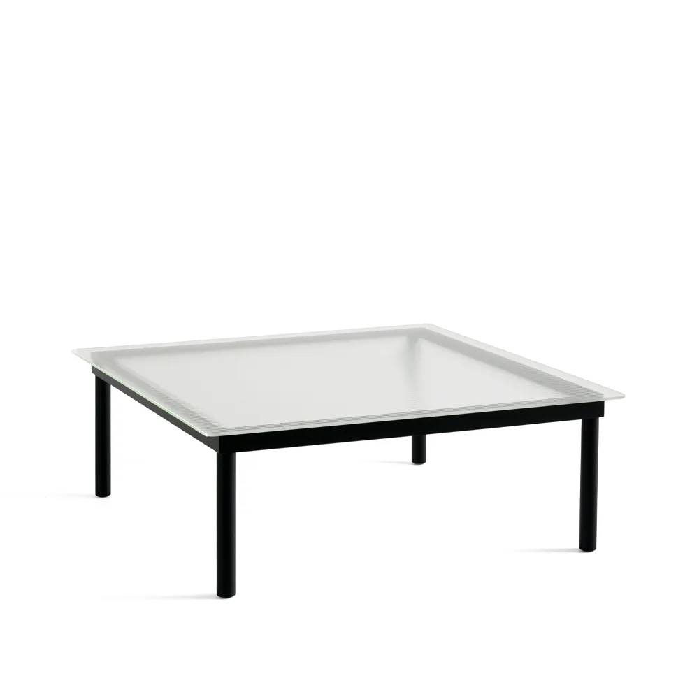 Kofi soffbord, Black oak-glastopp-ribbat-b100 cm HAY
