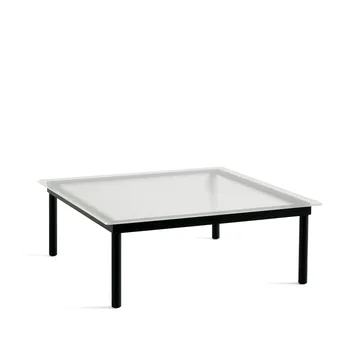 Kofi soffbord - Black oak-glastopp-ribbat-b100 cm - HAY
