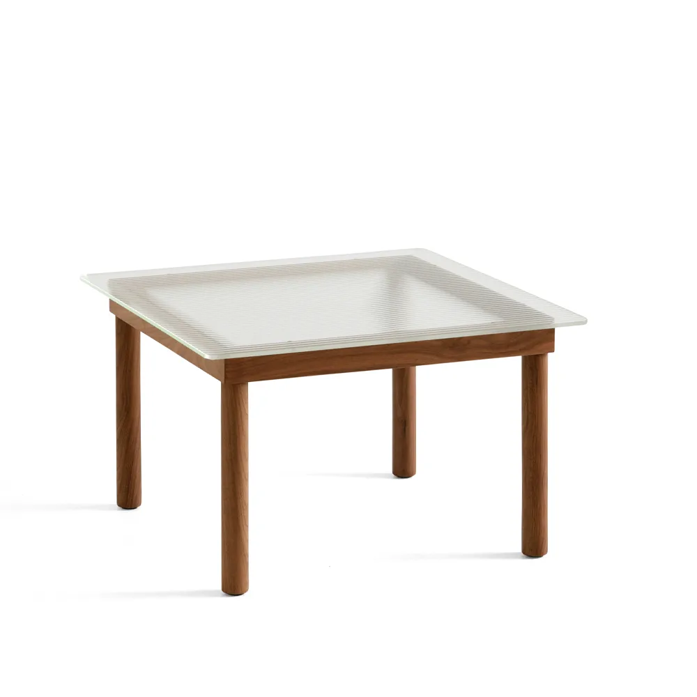 Kofi soffbord, Walnut-ribbed glass, 60 cm HAY