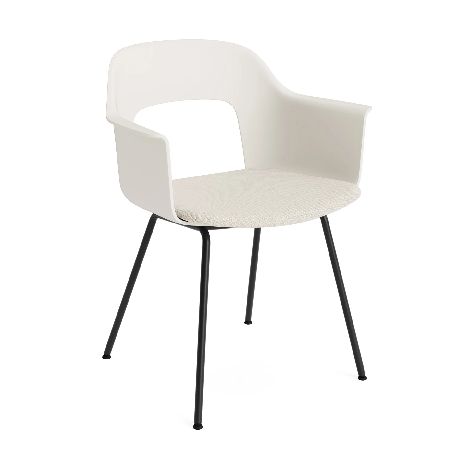 Layout Armchair 213 karmstol, Mode 011-cream white-svartlackerad stål HAY