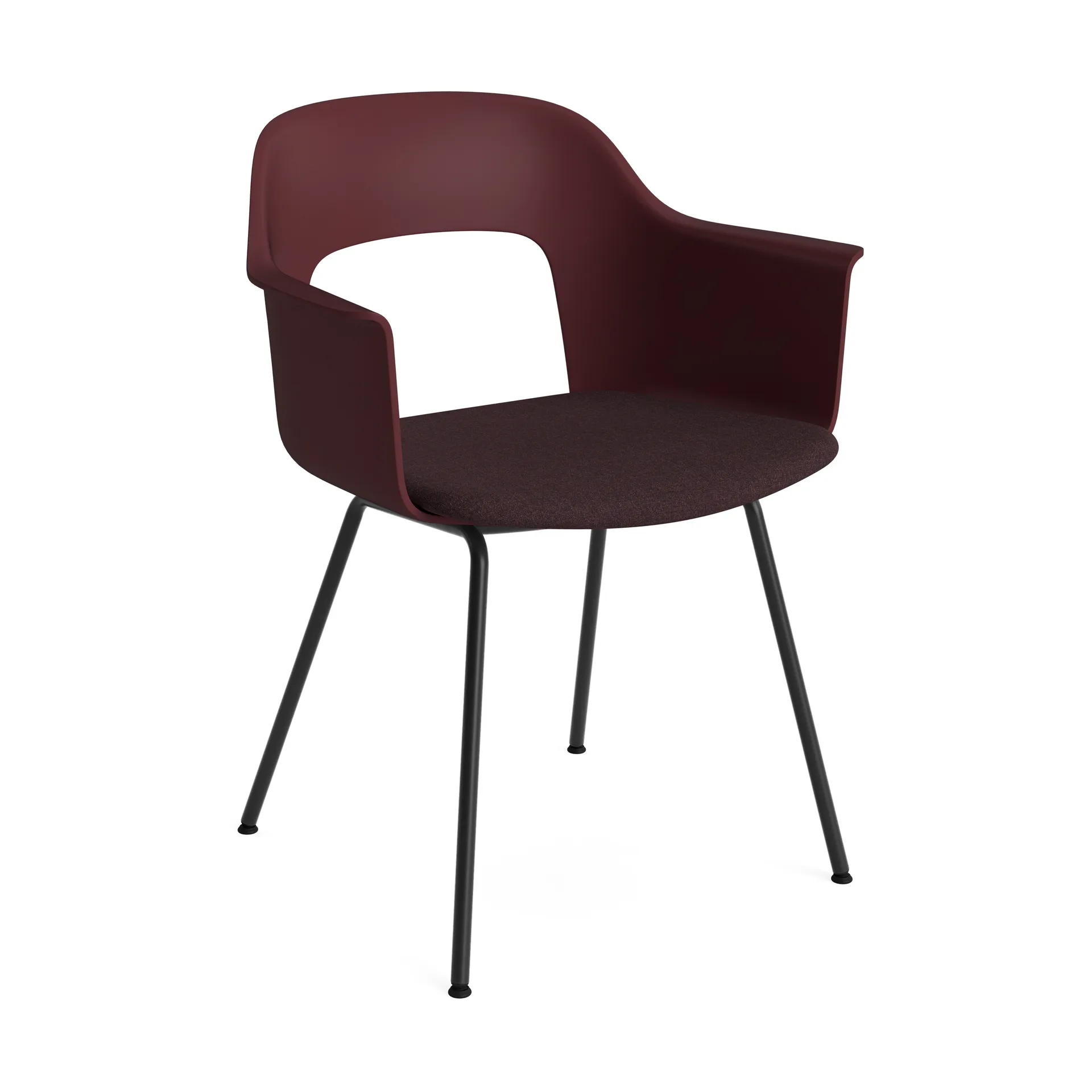 Layout Armchair 213 karmstol, Remix 373-bordeaux-svartlackerad stål HAY