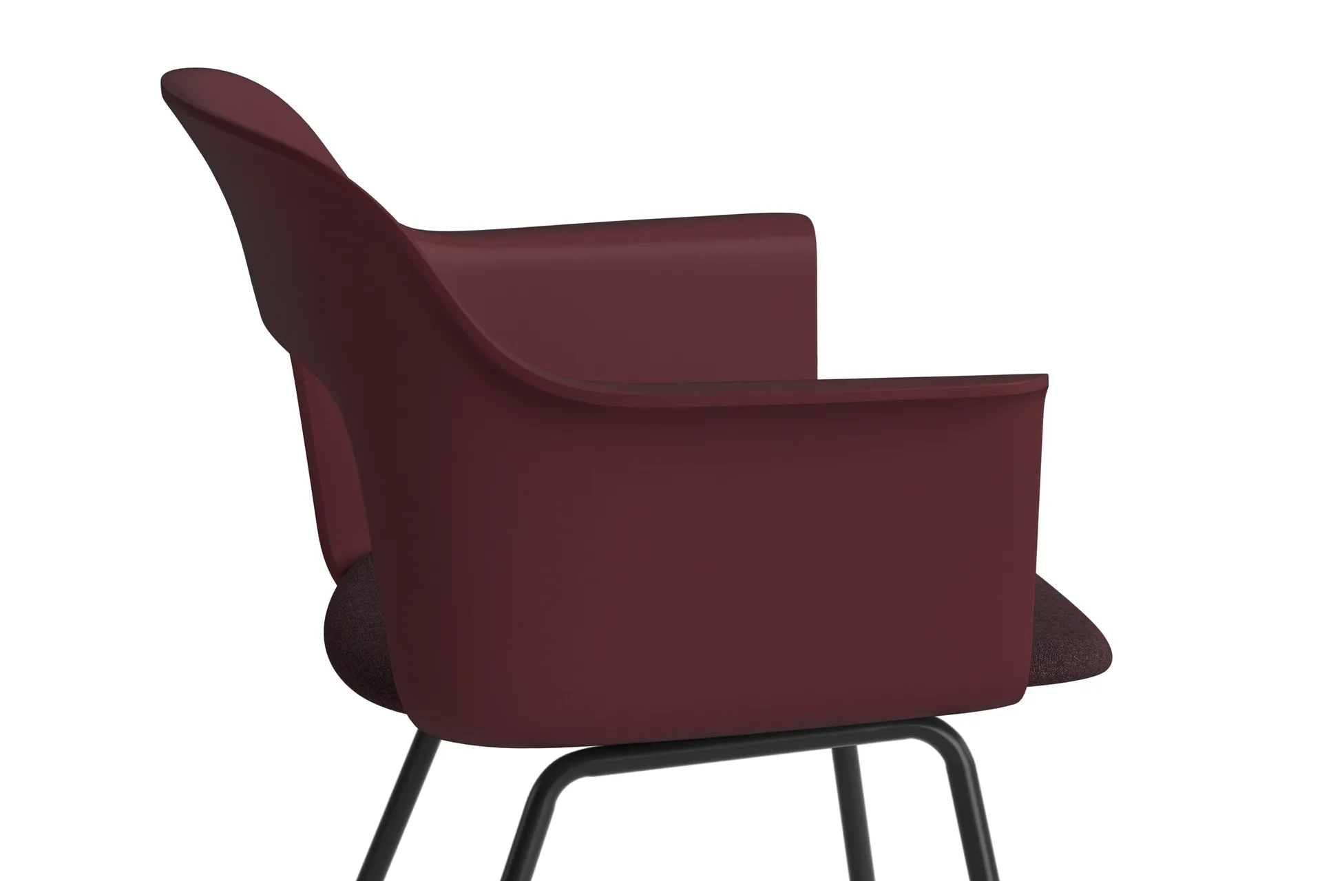 Layout Armchair 213 karmstol, Remix 373-bordeaux-svartlackerad stål HAY